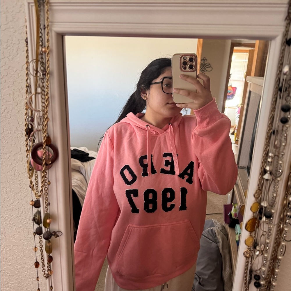 AEROPOSTALE 1987 PINK HOODIE